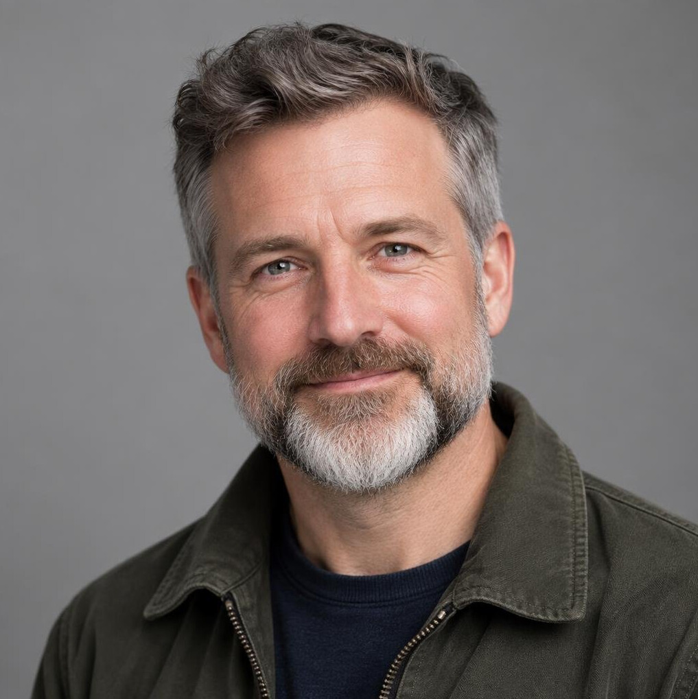 Studio portrait of a man camera operator