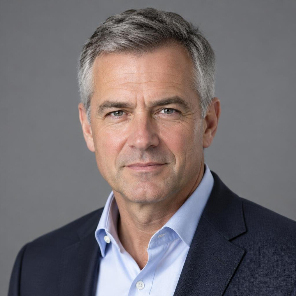 Studio portrait of a man programme director